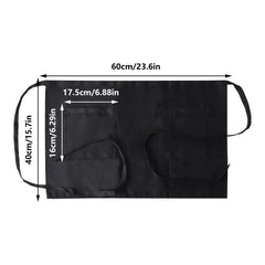 2pcs Polyester Apron Waiter Waitress Aprons With 2 Pockets for Kitchen Cooking
