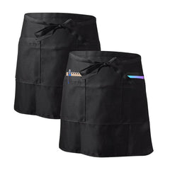 2pcs Polyester Apron Waiter Waitress Aprons With 2 Pockets for Kitchen Cooking
