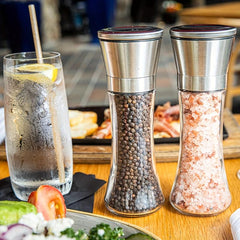 2pcs Pepper Grinder Household Sea Salt Ginder Creative Glass Spice Grinder