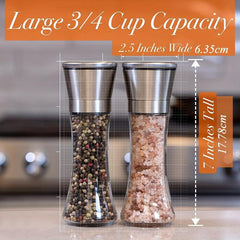 2pcs Pepper Grinder Household Sea Salt Ginder Creative Glass Spice Grinder