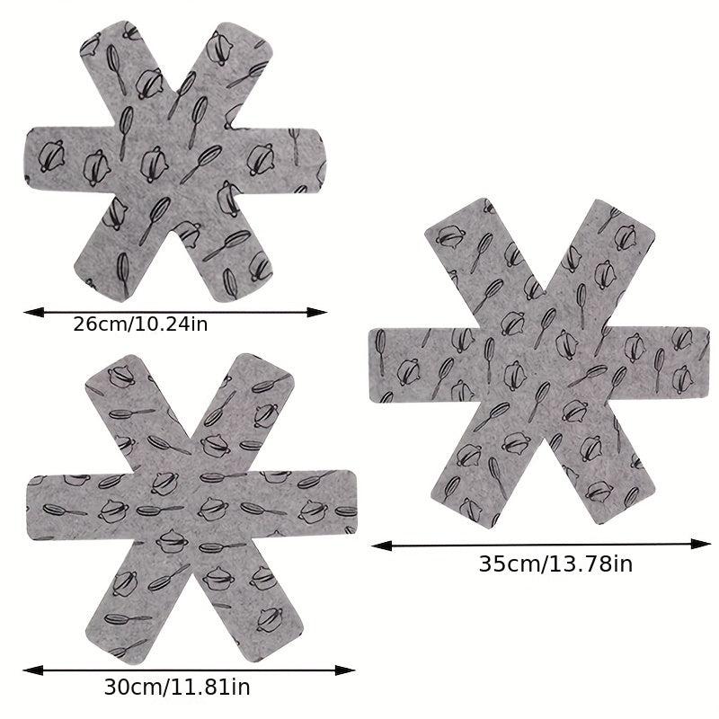 5pcs Felt Pot Pan Protectors Stack Pads for Protecting and Separating Pots Pans