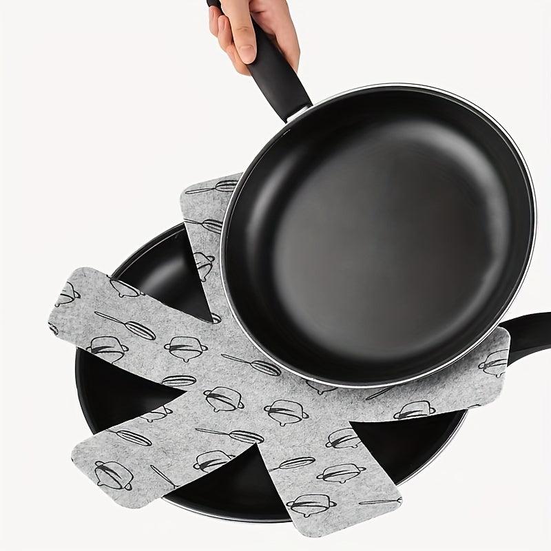 5pcs Felt Pot Pan Protectors Stack Pads for Protecting and Separating Pots Pans