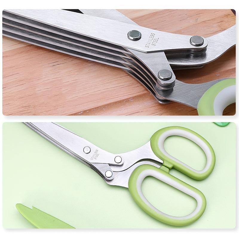 4pcs Multipurpose 5 Blade Herb Scissors Set for Easy Herb Cutting