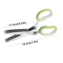 4pcs Multipurpose 5 Blade Herb Scissors Set for Easy Herb Cutting