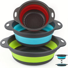 Collapsible Round Silicone Strainer 3pcs Set 2/3/4 Quart