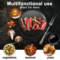 3pcs Nonstick Pizza Baking Pan Metal Tray with Holes Round for Oven