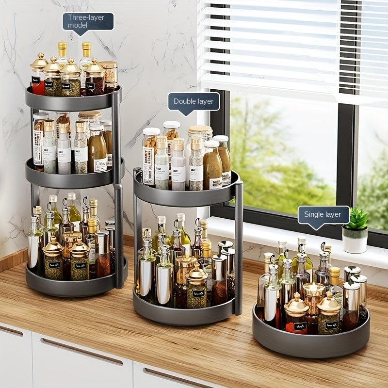 Tiered Spice Rack Spice Spinner & Bottle Holder