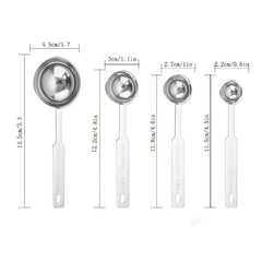 4pcs Stainless Steel Measuring Spoons Set for Cooking & Baking