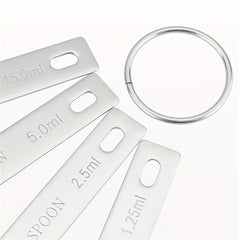 4pcs Stainless Steel Measuring Spoons Set for Cooking & Baking