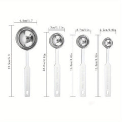 4pcs Stainless Steel Measuring Spoons Set for Cooking & Baking