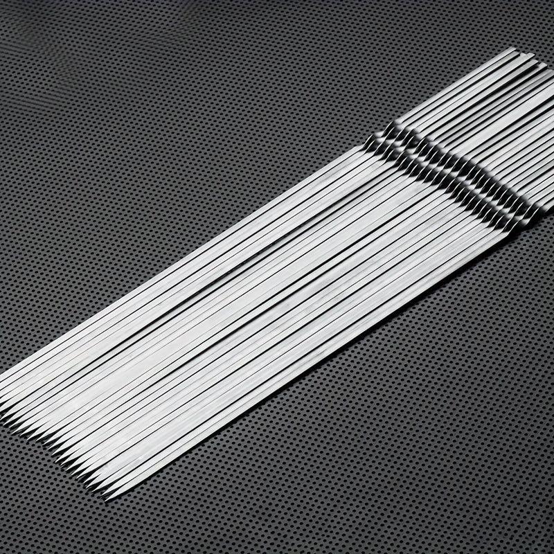 15pcs 11 Stainless Steel BBQ Skewers Kebabs Outdoor Accessories