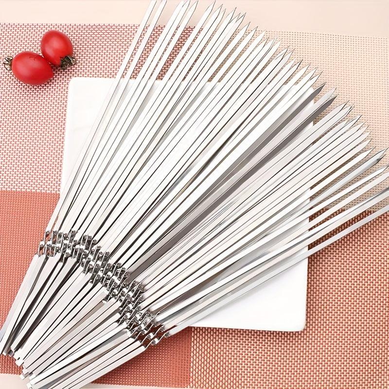 15pcs 11 Stainless Steel BBQ Skewers Kebabs Outdoor Accessories