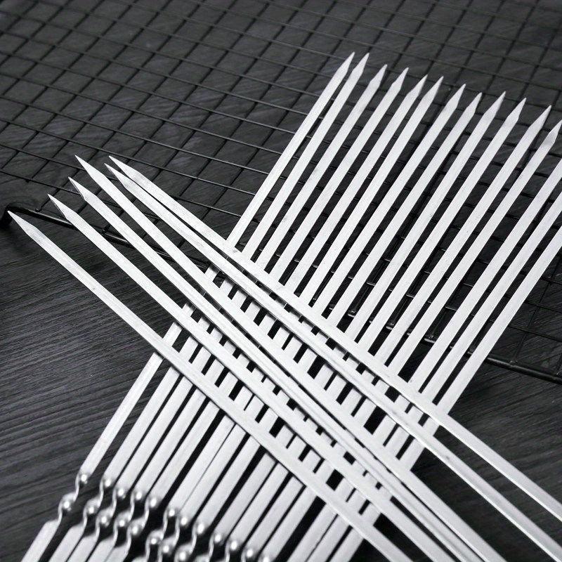 15pcs 11 Stainless Steel BBQ Skewers Kebabs Outdoor Accessories