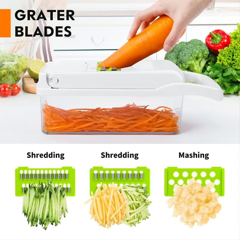 13 in 1 Vegetable Chopper with 6 Blades Container and Hand Guard