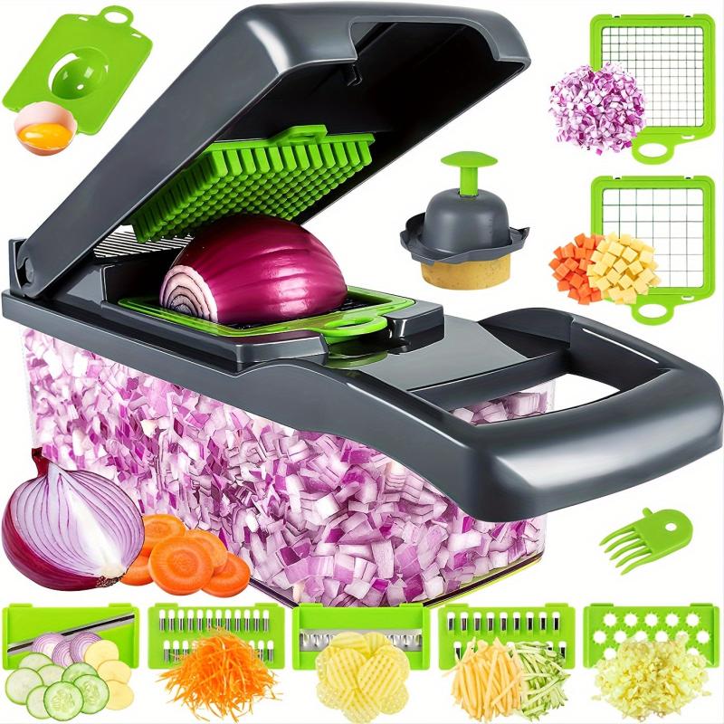 13 in 1 Vegetable Chopper with 6 Blades Container and Hand Guard