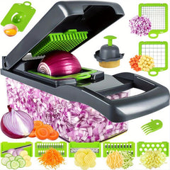 13 in 1 Vegetable Chopper with 6 Blades Container and Hand Guard