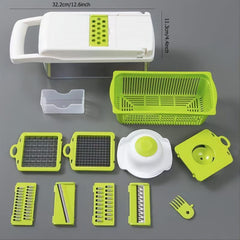 13 in 1 Vegetable Chopper with 6 Blades Container and Hand Guard