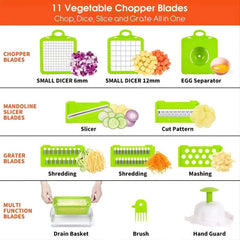 13 in 1 Vegetable Chopper with 6 Blades Container and Hand Guard