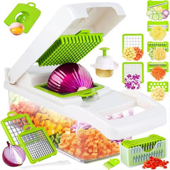 13 in 1 Vegetable Chopper with 6 Blades Container and Hand Guard