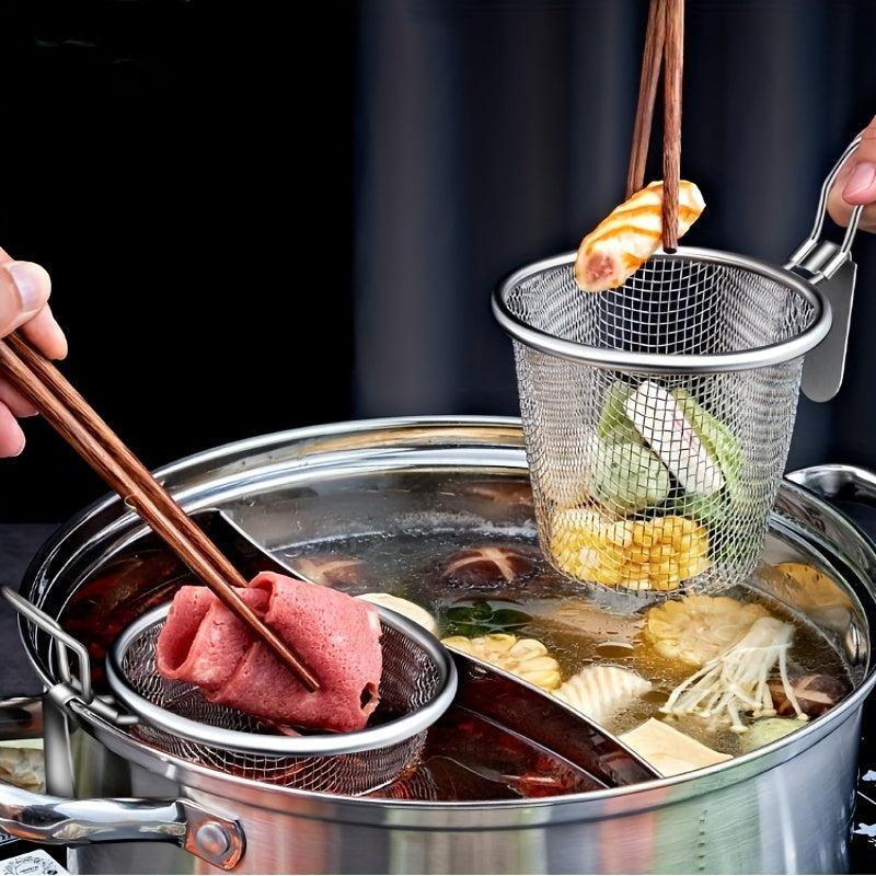 1pc Stainless Steel Hot Pot Colander Boiling Spicy Soup Noodle Net Colander