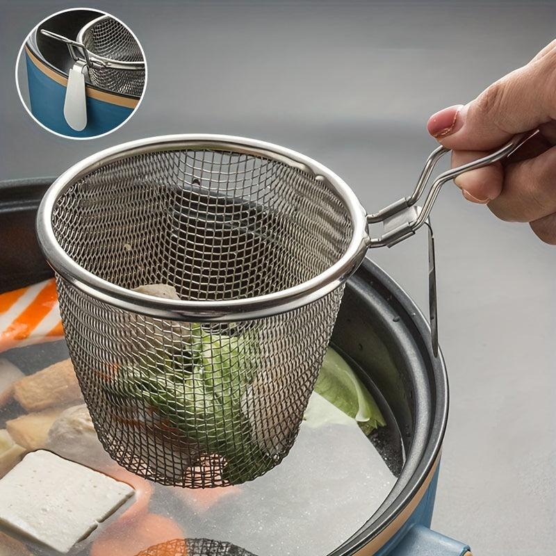 1pc Stainless Steel Hot Pot Colander Boiling Spicy Soup Noodle Net Colander