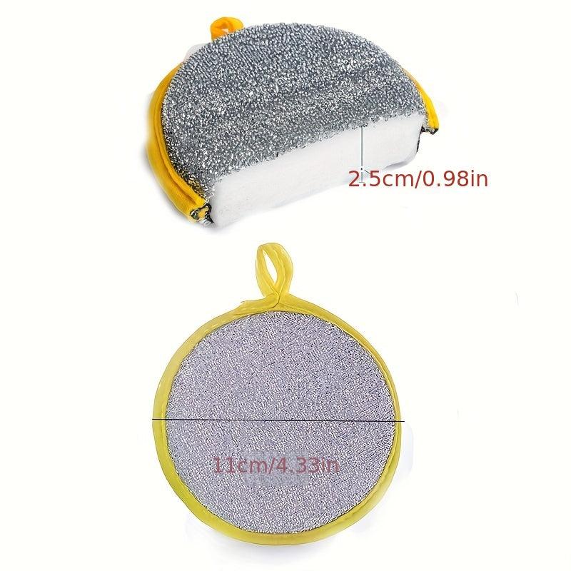 3pcs Double-sided Dishwashing Sponge Non-stick Pot Scouring Pad
