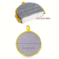 3pcs Double-sided Dishwashing Sponge Non-stick Pot Scouring Pad