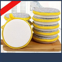 3pcs Double-sided Dishwashing Sponge Non-stick Pot Scouring Pad