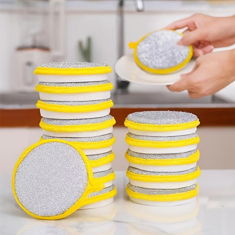 3pcs Double-sided Dishwashing Sponge Non-stick Pot Scouring Pad