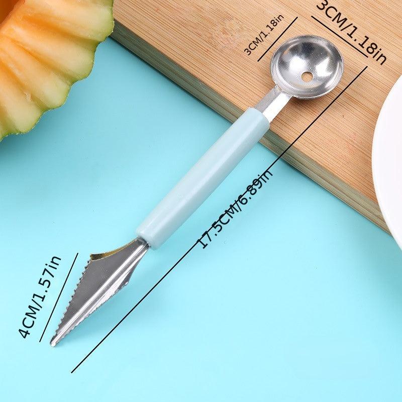 Stainless Steel Melon Baller Scoop Dual Side Fruit Carving Spoon