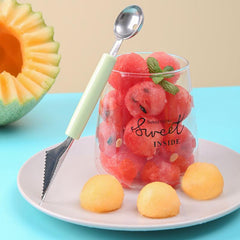 Stainless Steel Melon Baller Scoop Dual Side Fruit Carving Spoon