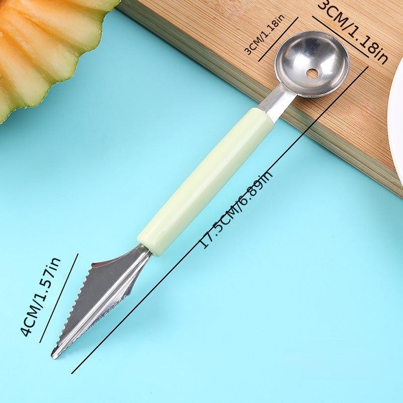Stainless Steel Melon Baller Scoop Dual Side Fruit Carving Spoon