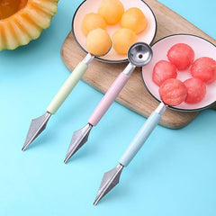 Stainless Steel Melon Baller Scoop Dual Side Fruit Carving Spoon