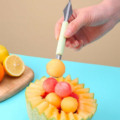 Stainless Steel Melon Baller Scoop Dual Side Fruit Carving Spoon