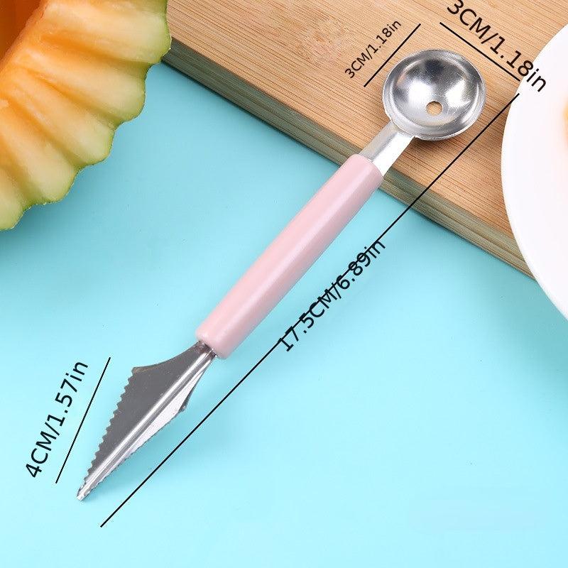 Stainless Steel Melon Baller Scoop Dual Side Fruit Carving Spoon