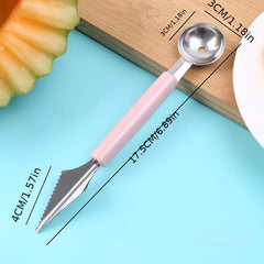 Stainless Steel Melon Baller Scoop Dual Side Fruit Carving Spoon