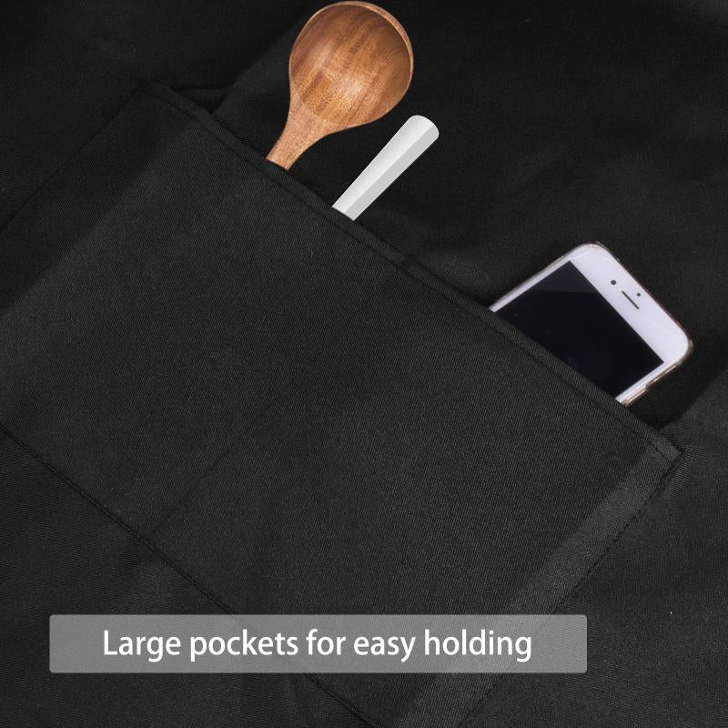 2pcs Polyester Apron Unisex Adjustable Cooking Apron Household Solid Apron