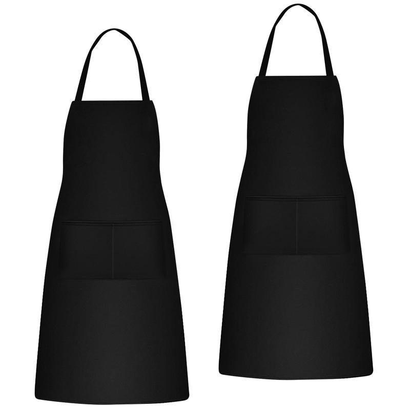 2pcs Polyester Apron Unisex Adjustable Cooking Apron Household Solid Apron