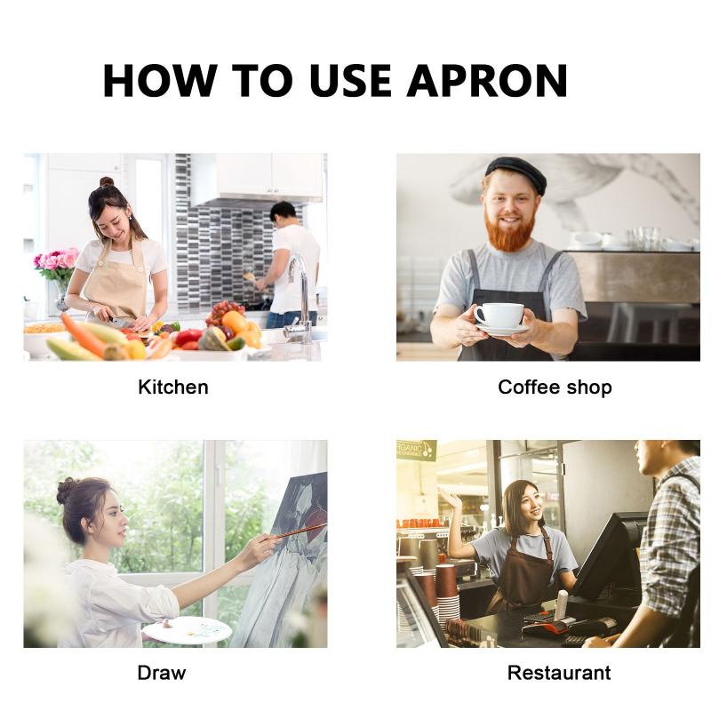 2pcs Polyester Apron Unisex Adjustable Cooking Apron Household Solid Apron