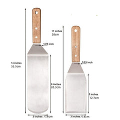 3pcs Stainless Steel Spatula & Scraper Set for Griddle BBQ Flat Top Grill