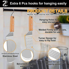 3pcs Stainless Steel Spatula & Scraper Set for Griddle BBQ Flat Top Grill