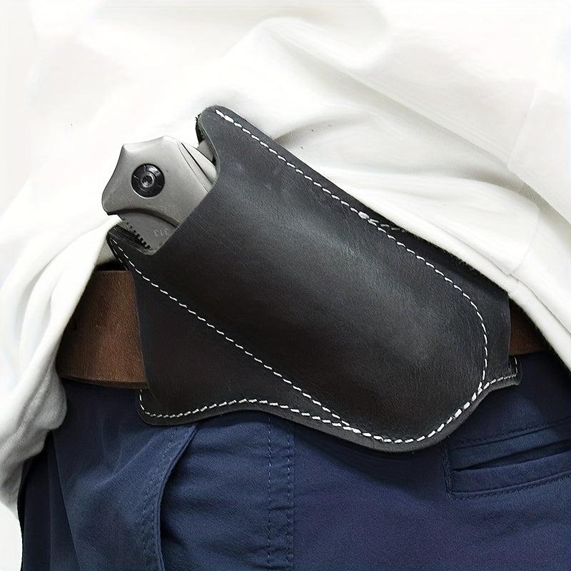 1pc Folding Sheath Leather Cover 12.7cm Waist Bag Tactical Tool Cover