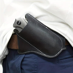 1pc Folding Sheath Leather Cover 12.7cm Waist Bag Tactical Tool Cover