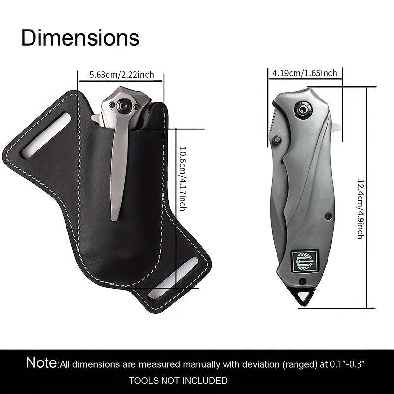 1pc Folding Sheath Leather Cover 12.7cm Waist Bag Tactical Tool Cover