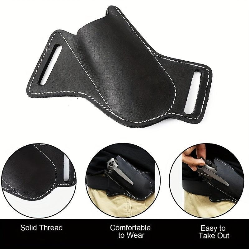 1pc Folding Sheath Leather Cover 12.7cm Waist Bag Tactical Tool Cover