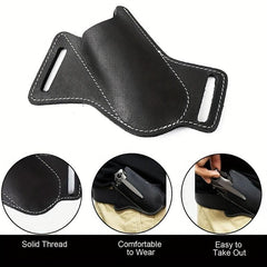 1pc Folding Sheath Leather Cover 12.7cm Waist Bag Tactical Tool Cover