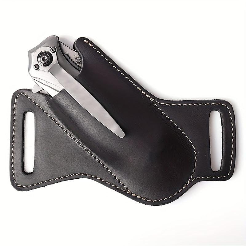 1pc Folding Sheath Leather Cover 12.7cm Waist Bag Tactical Tool Cover