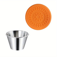 Stainless Steel Sauce Cup with Silicone Lid, Set of 6