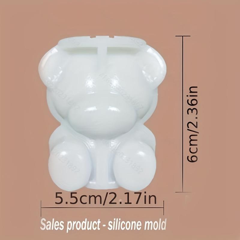2pcs Bear Ice Cube Mold Silicone DIY Pudding Mould Ice Coffee Juice Cocktail Tra