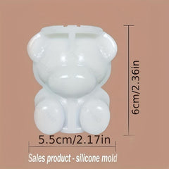 2pcs Bear Ice Cube Mold Silicone DIY Pudding Mould Ice Coffee Juice Cocktail Tra